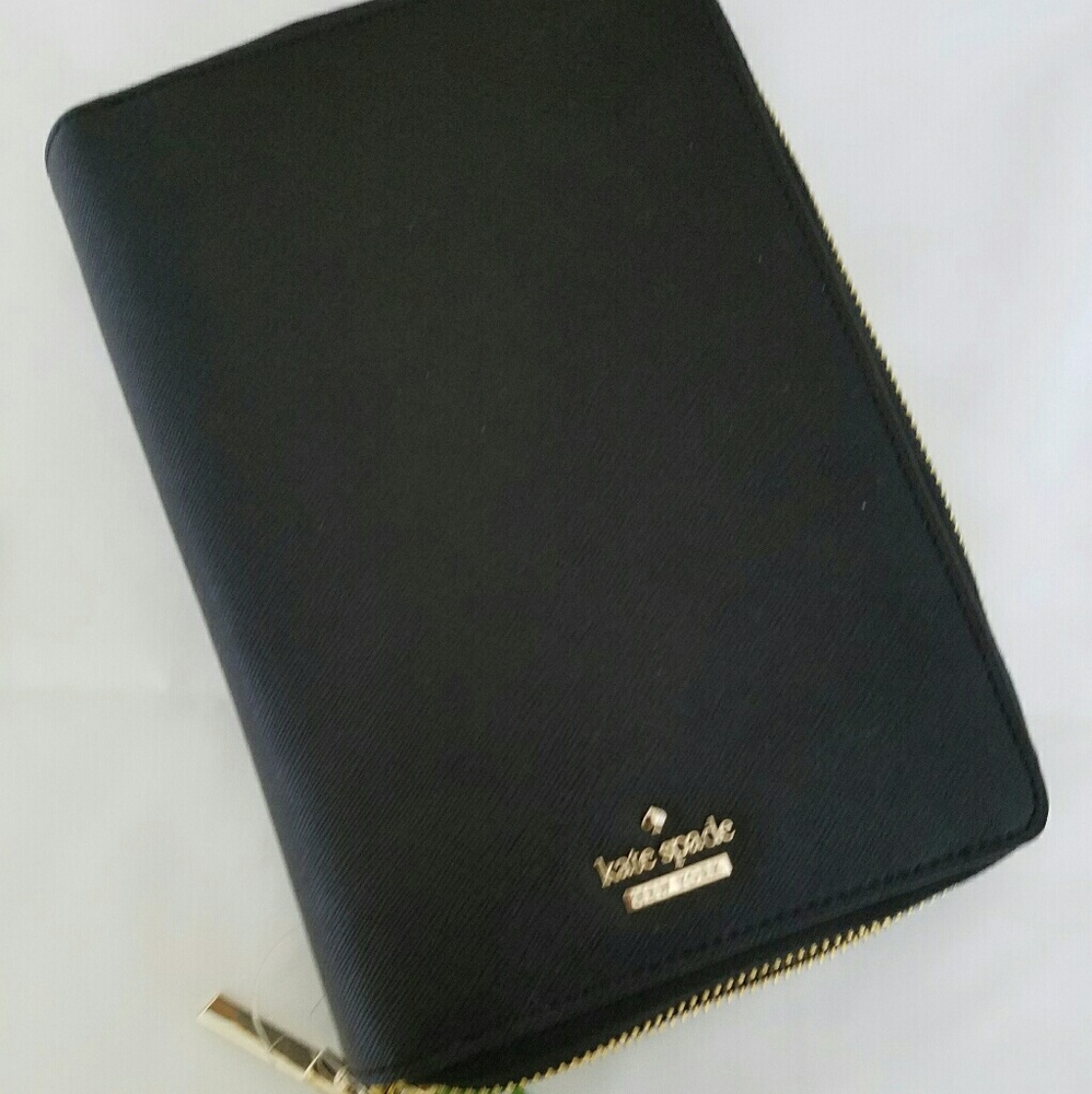 Kate Spade Cameron Street Black Leather Zip Agenda